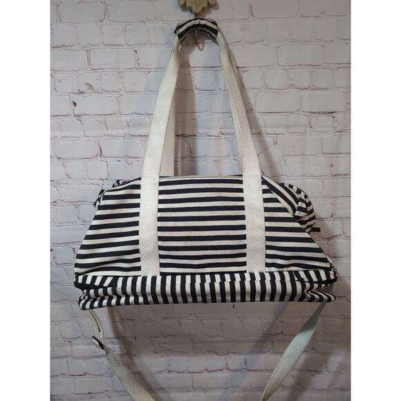 Kate Spade Travel Saturday Weekender Canvas Bag Luggage Striped - Picture 9 of 16
